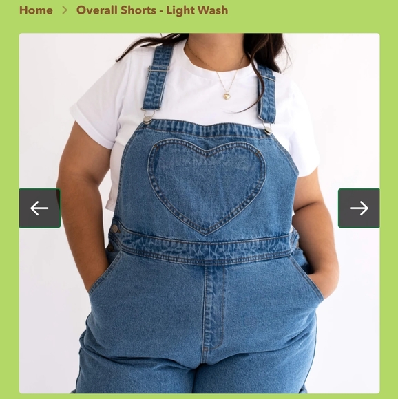 Shiny by nature denim overall shorts - Picture 2 of 4